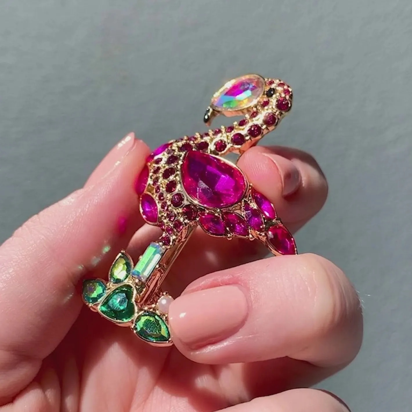 Erstwilder Flamboyant Flamingo Funk Stone Set Crystal Brooch^ Brooches