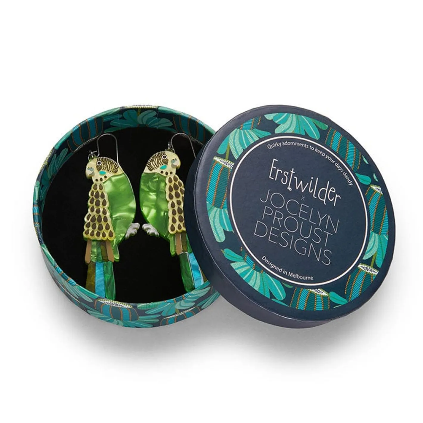 Erstwilder Flossie The Budgie Drop Earrings^ Earrings