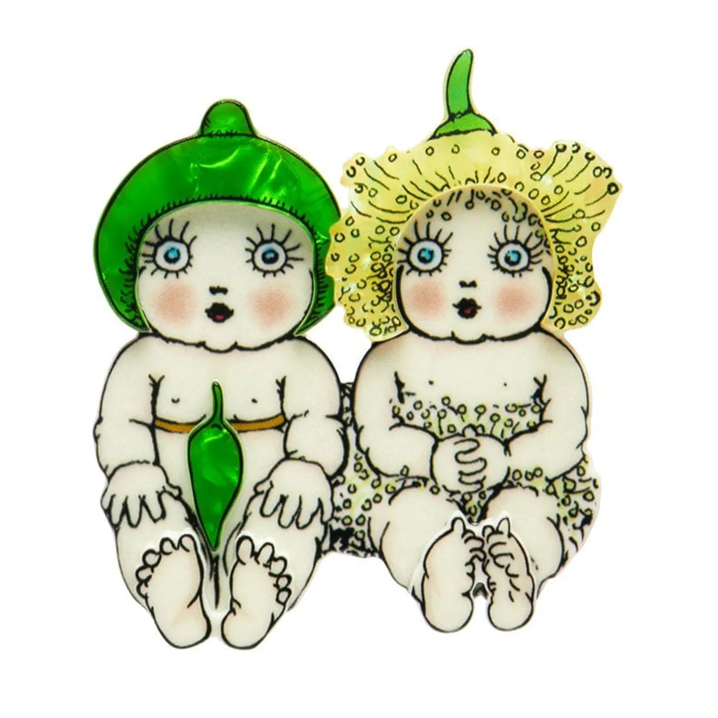 Erstwilder Gumnut Twins Brooch^ Brooches