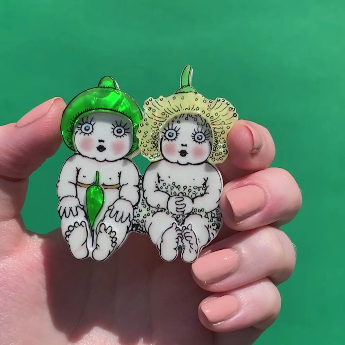 Erstwilder Gumnut Twins Brooch^ Brooches