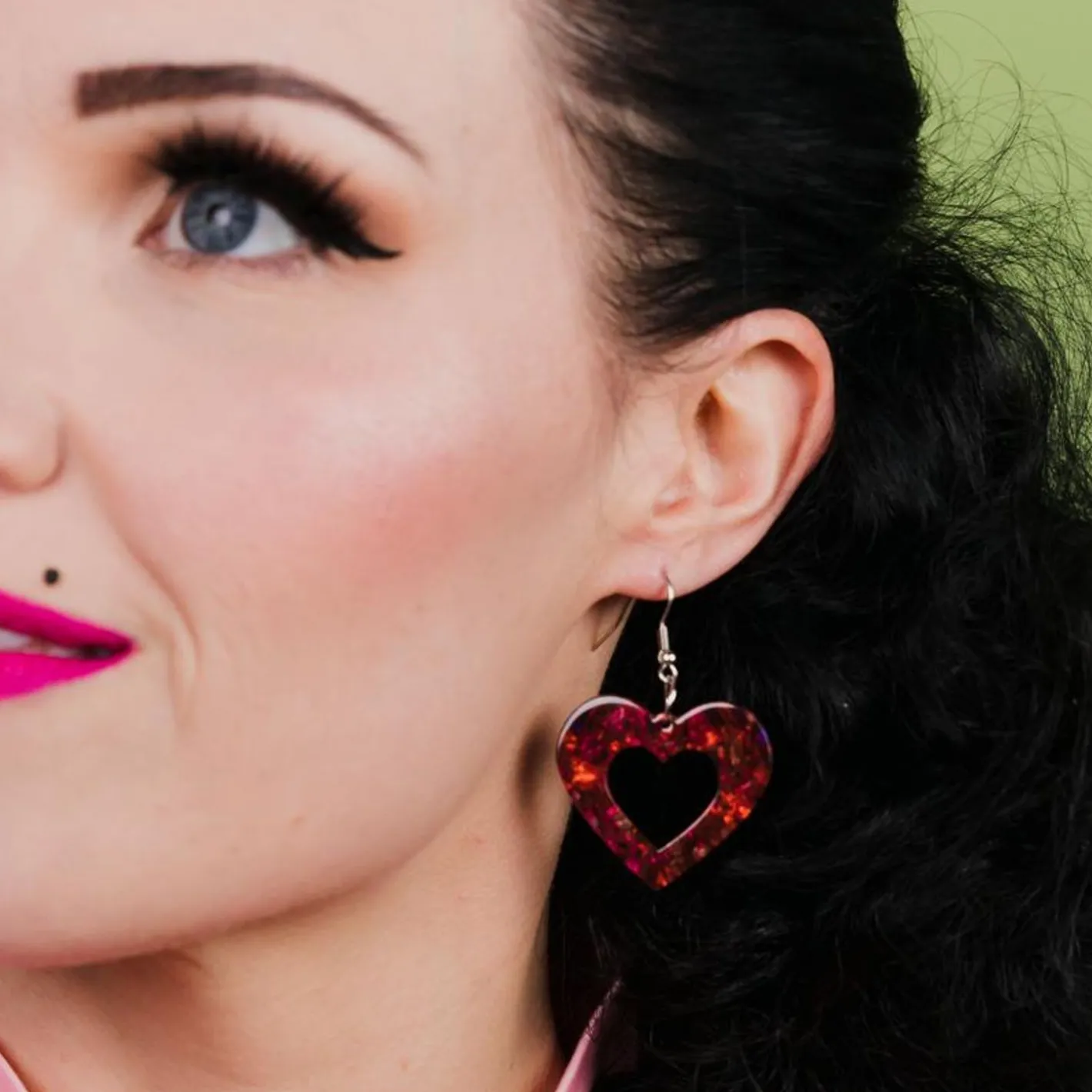 Erstwilder Heart Lava Resin Drop Earrings - Red^ Essential Earrings