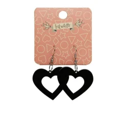 Erstwilder Heart Solid Resin Drop Earrings - Black^ Essential Earrings
