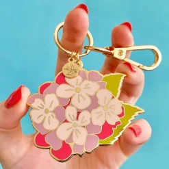 Erstwilder Heartfelt Hydrangea Key Ring^ Enamel Key Rings