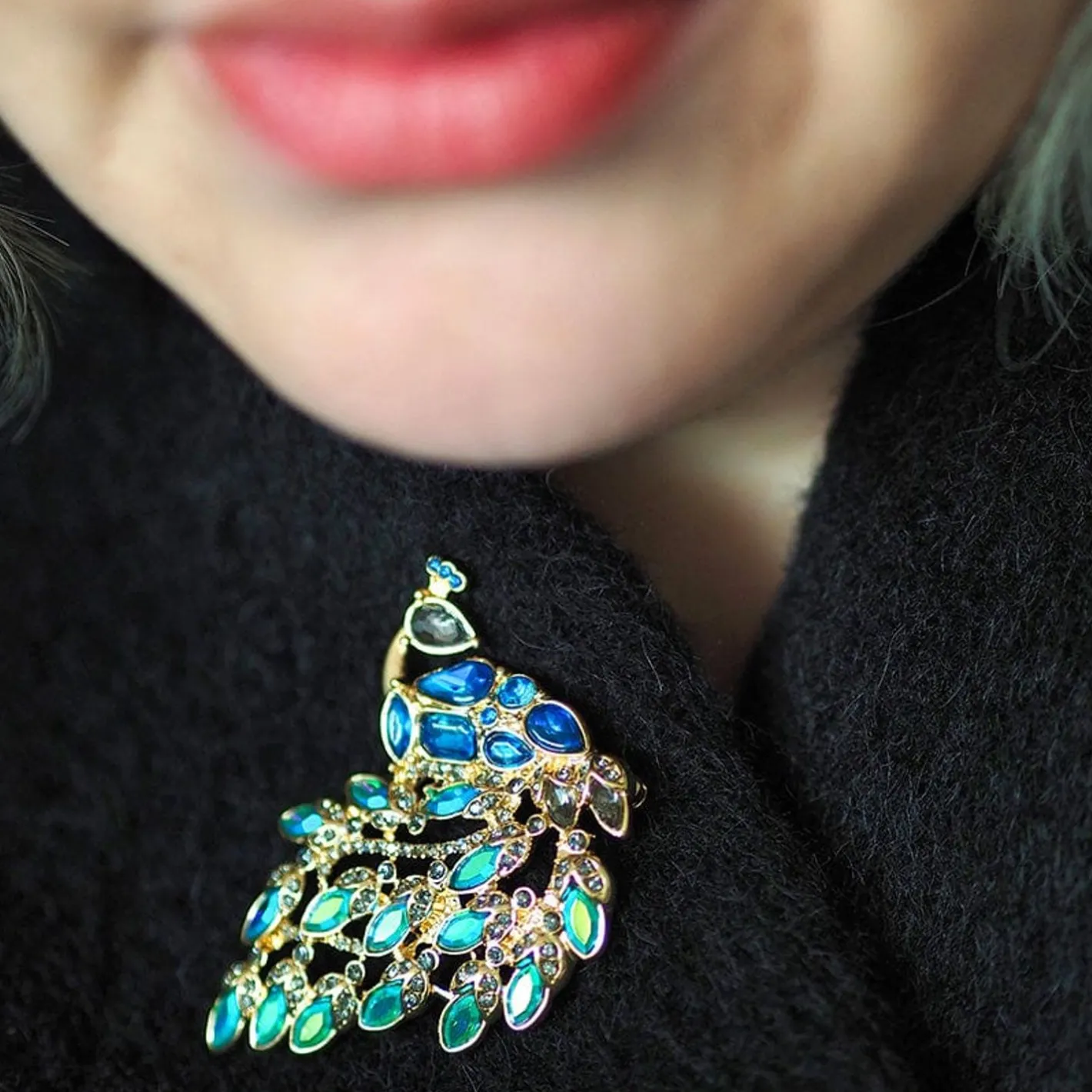 Erstwilder Le Peacock Royal Stone Set Crystal Brooch^ Brooches