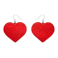 Erstwilder Love Heart Mirror Drop Earrings - Red^ Essential Earrings