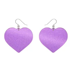 Erstwilder Love Heart Mirror Drop Earrings - Purple^ Essential Earrings