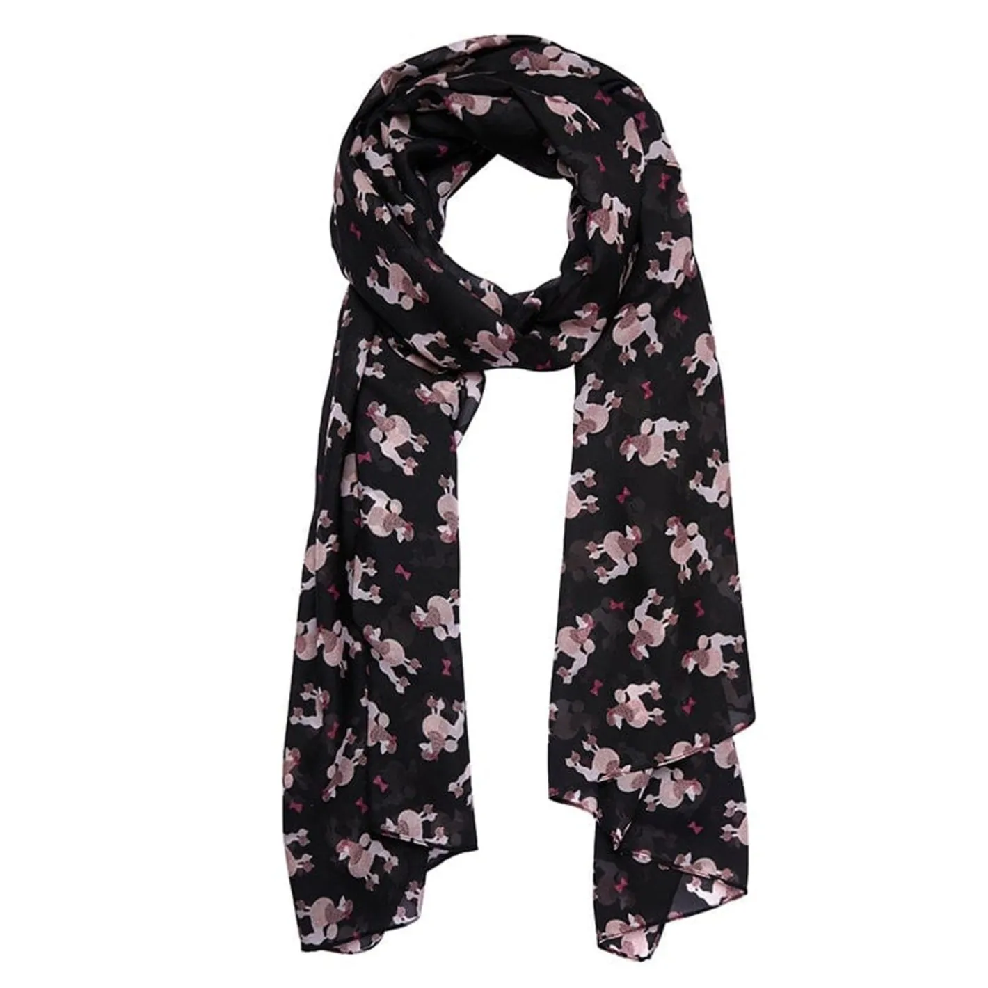 Erstwilder Madame Caniche Large Neck Scarf - Black^ Scarves