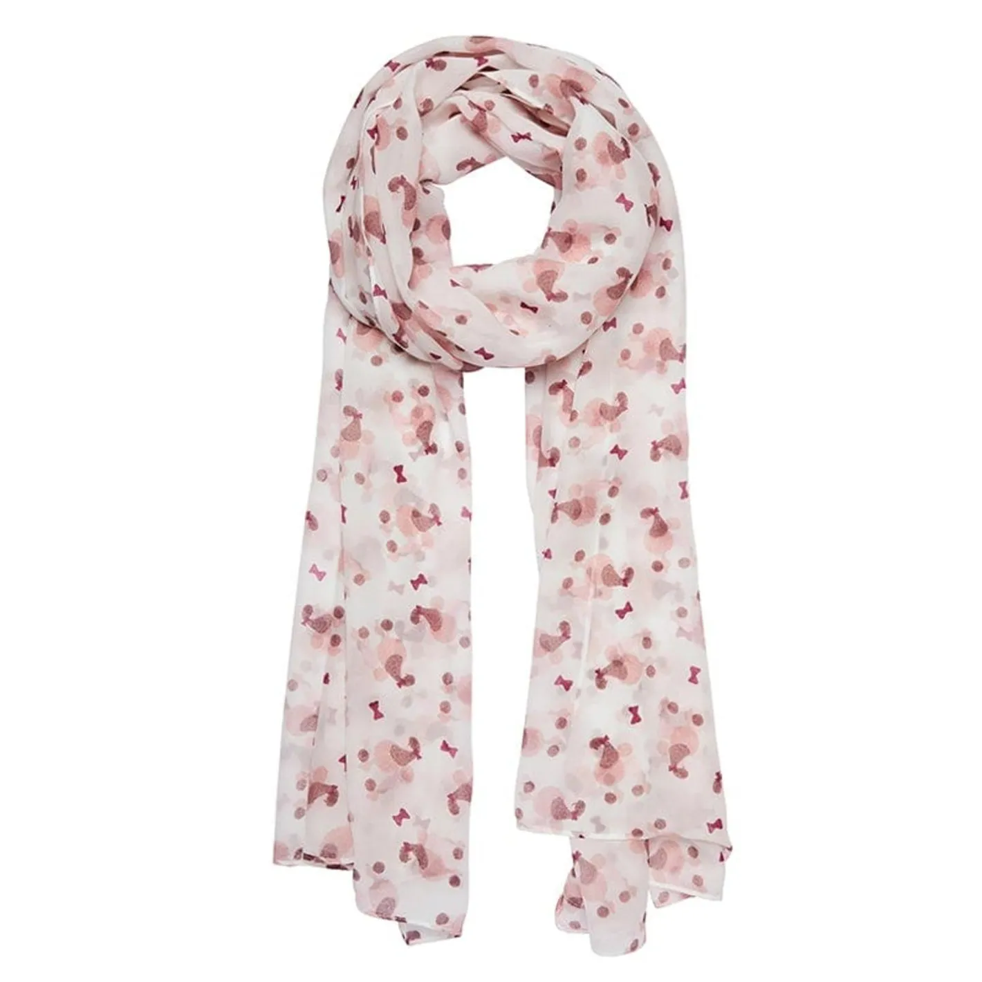 Erstwilder Madame Caniche Large Neck Scarf - White^ Scarves