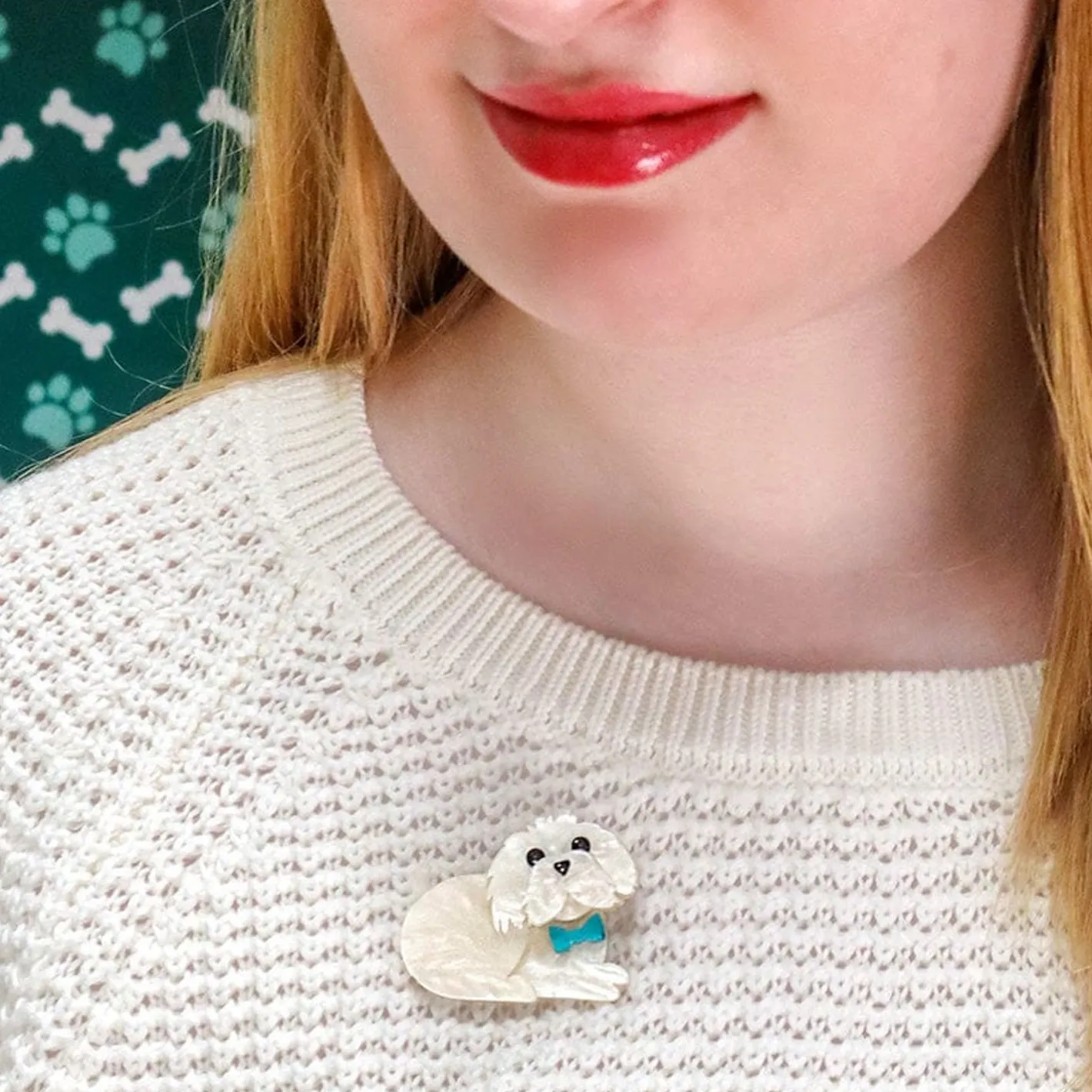 Erstwilder Marc The Maltese Mini Brooch^ Brooches