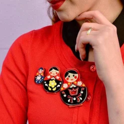 Erstwilder Matryoshka Memories Toy Brooch Set^ Brooches