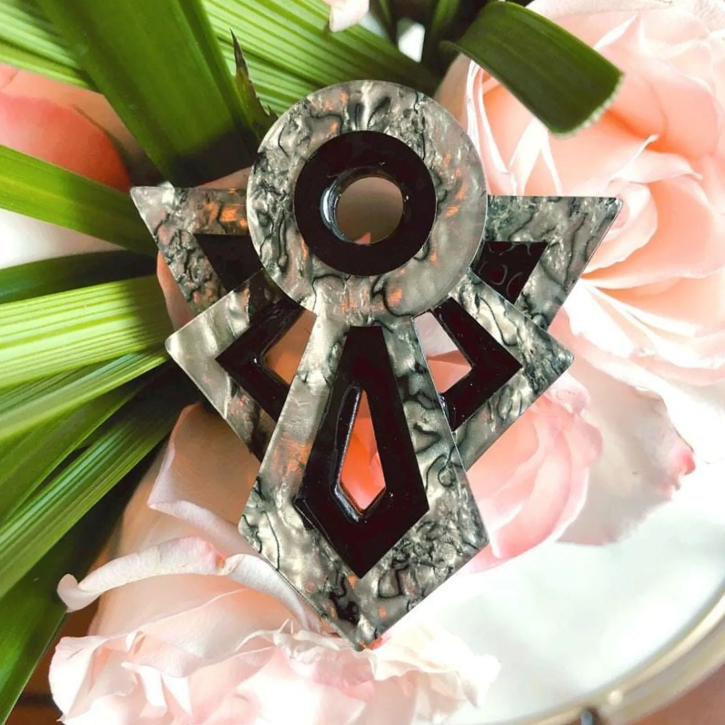 Erstwilder Modernist Motif Brooch^ Brooches