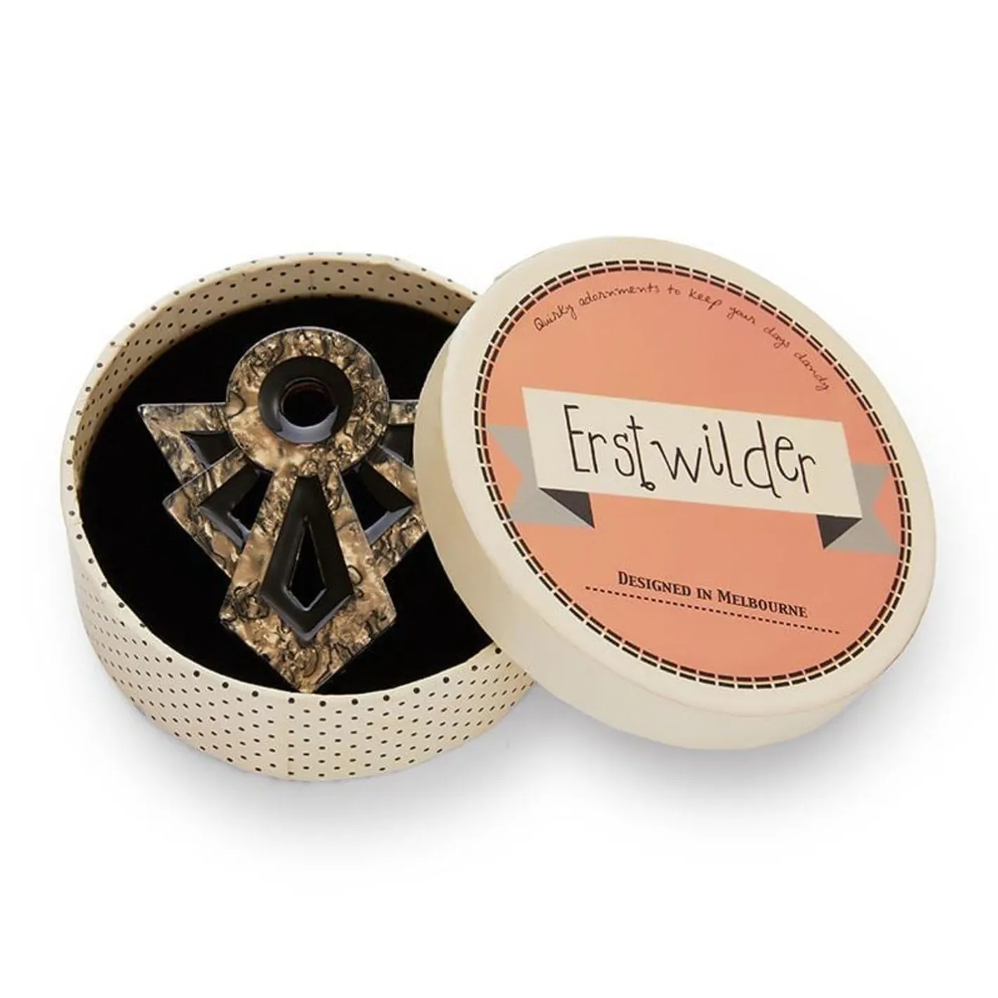 Erstwilder Modernist Motif Brooch^ Brooches