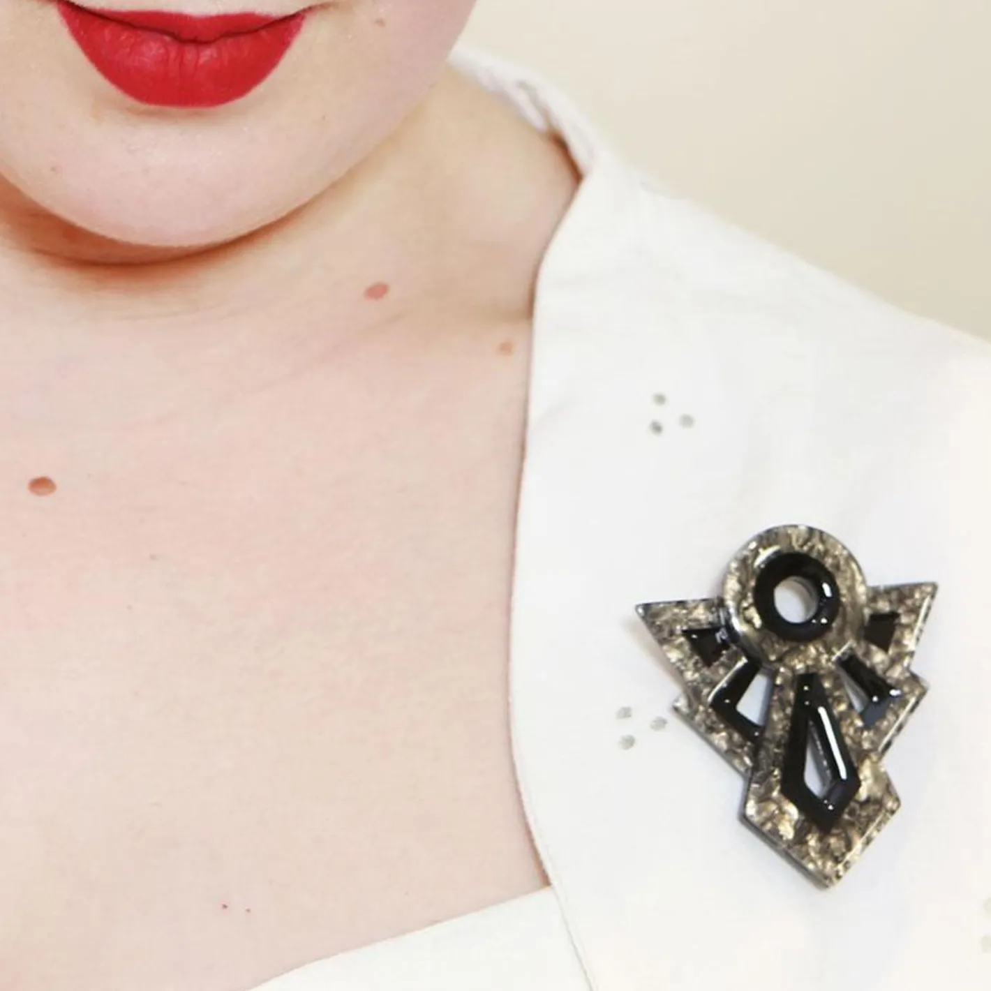 Erstwilder Modernist Motif Brooch^ Brooches