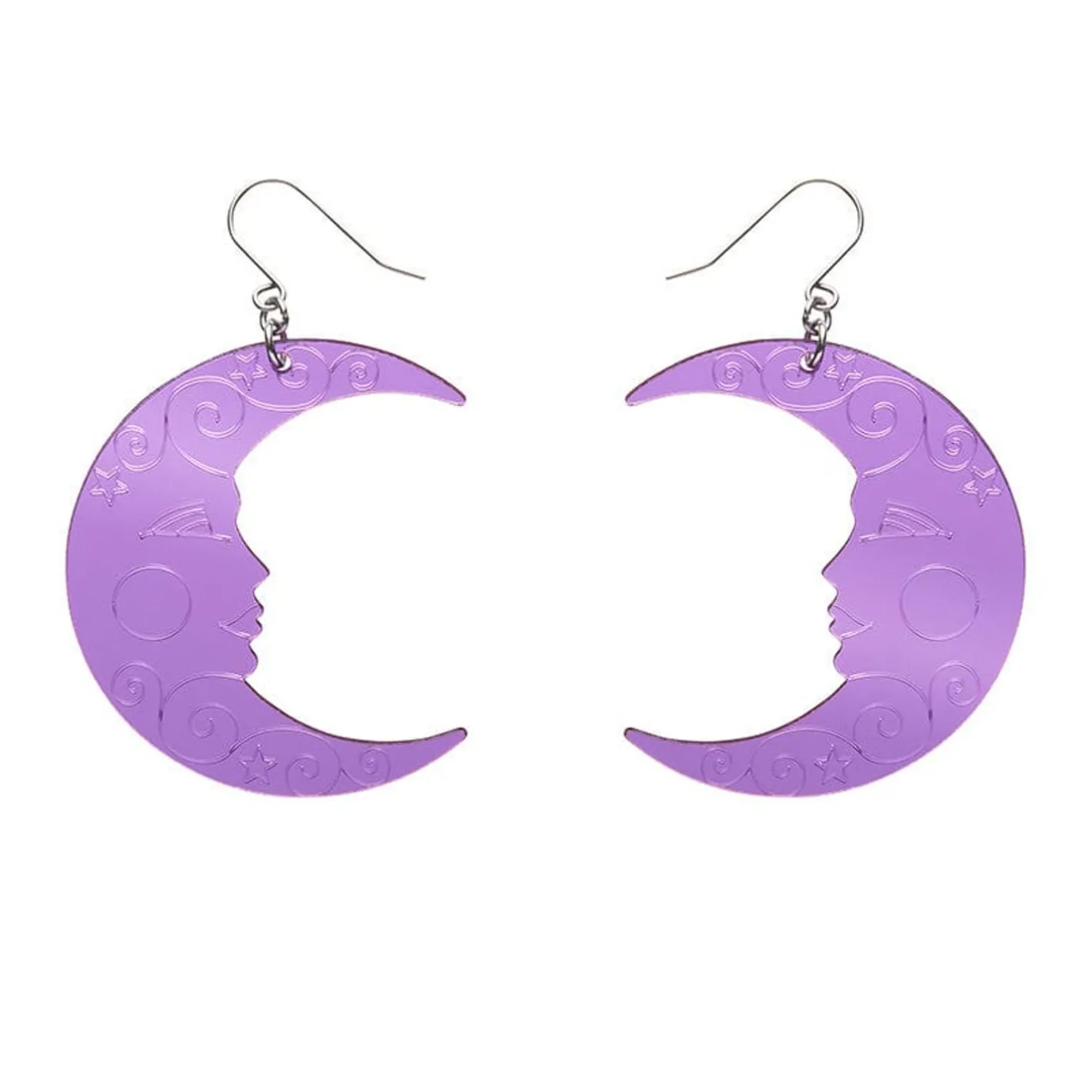 Erstwilder Moon Mirror Drop Earrings - Purple^ Essential Earrings