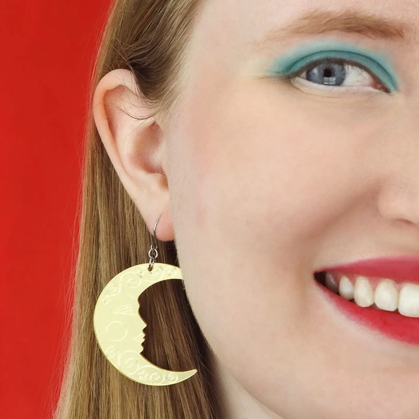 Erstwilder Moon Mirror Drop Earrings - Gold^ Essential Earrings