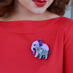 Erstwilder Mother Ella Elephants Brooch^ Brooches