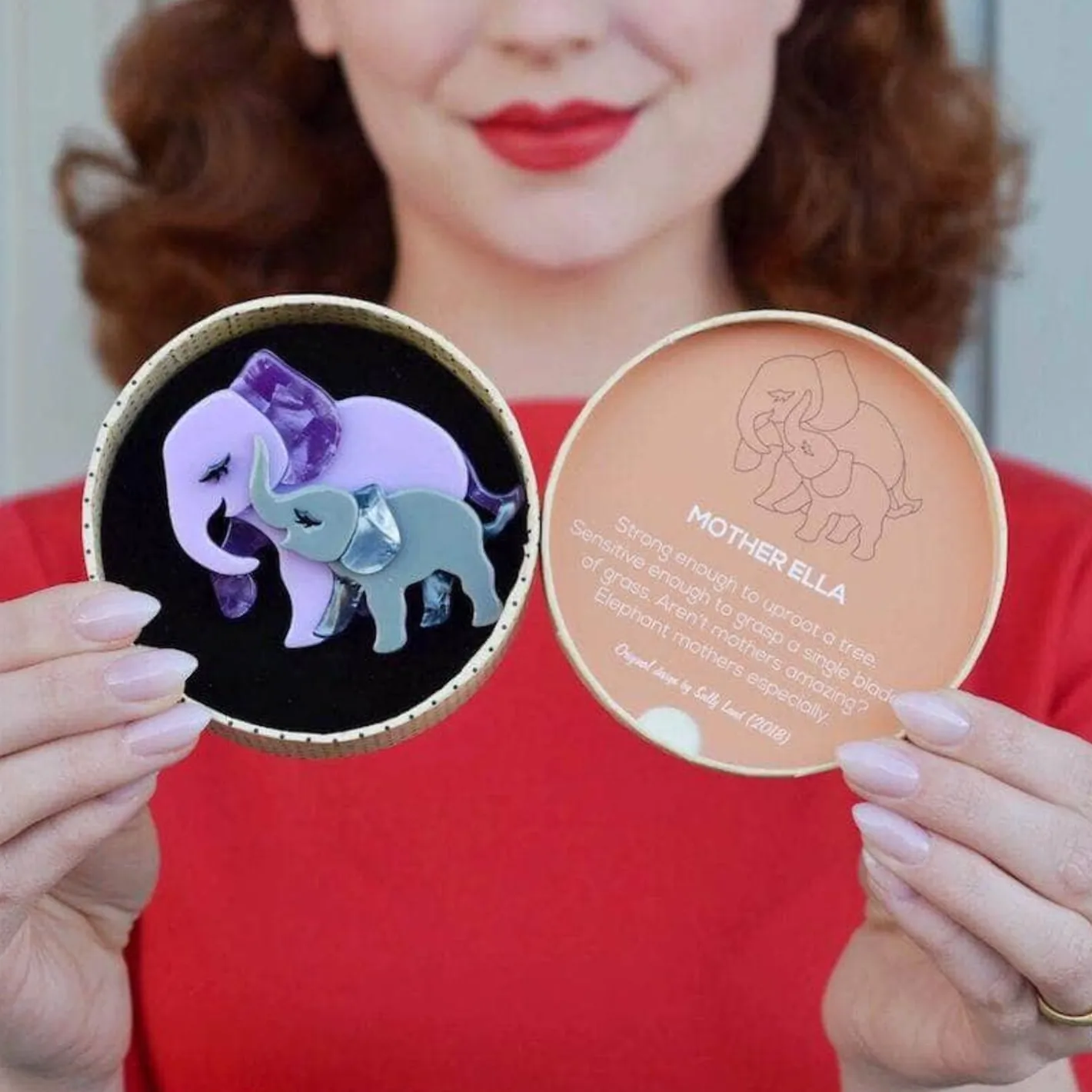 Erstwilder Mother Ella Elephants Brooch^ Brooches