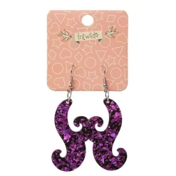 Erstwilder Nouveau Chunky Glitter Resin Drop Earrings - Purple^ Essential Earrings