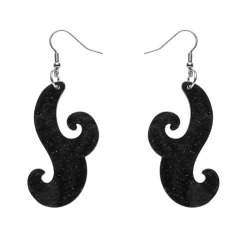 Erstwilder Nouveau Ripple Glitter Resin Drop Earrings - Black^ Essential Earrings