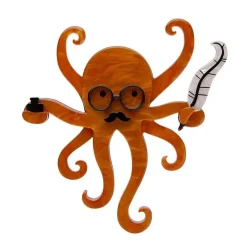 Erstwilder Octavious The Octo-Scribe Brooch^ Brooches