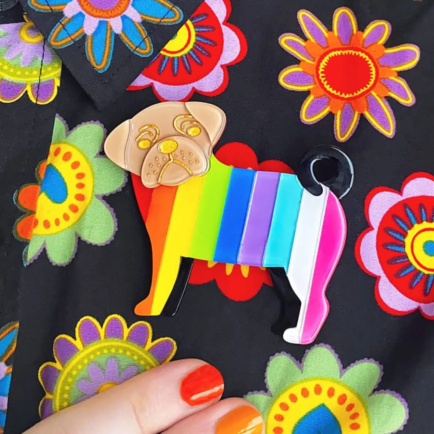 Erstwilder Pebbles The Progressive Pug Brooch^ Brooches
