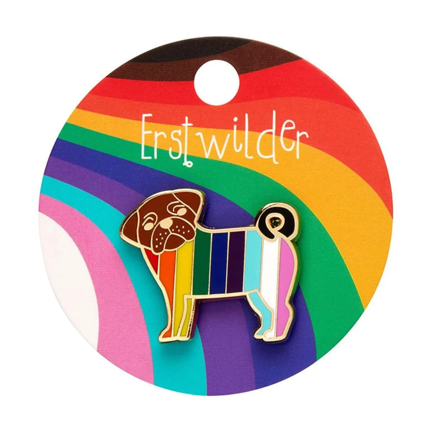 Erstwilder Pebbles The Progressive Pug Enamel Pin^ Enamel Pins