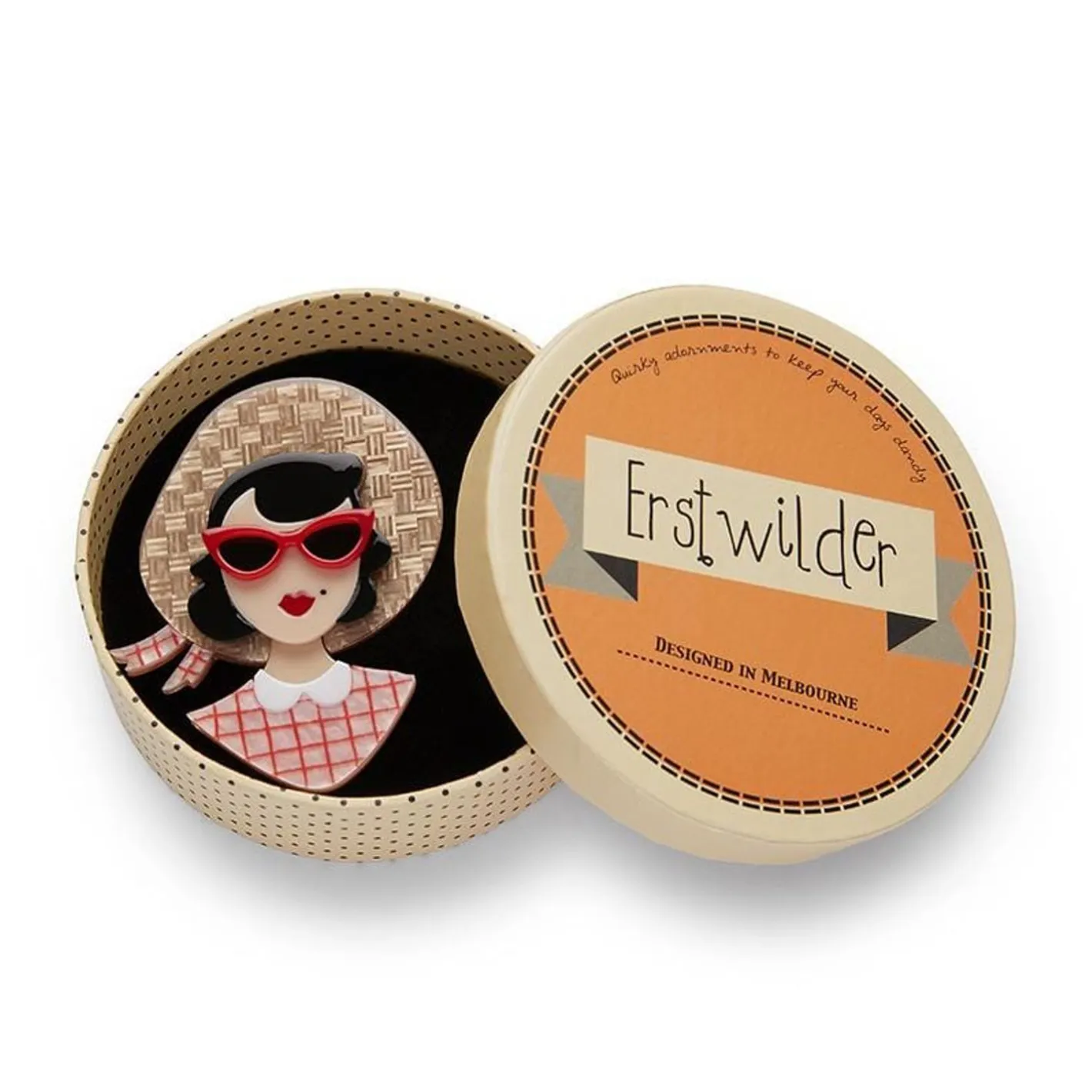 Erstwilder Picnic Portrait Brooch^ Brooches
