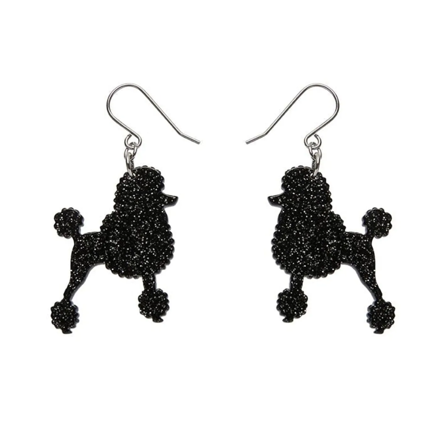 Erstwilder Poodle Glitter Hook Drop Earrings - Black^ Essential Earrings