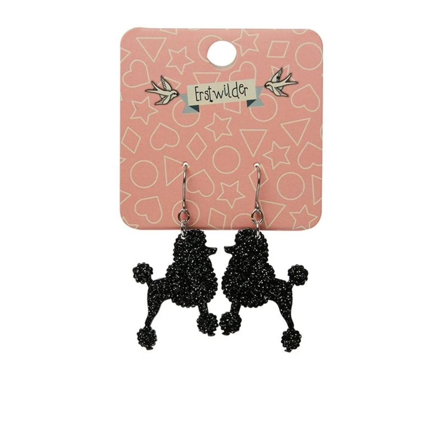 Erstwilder Poodle Glitter Hook Drop Earrings - Black^ Essential Earrings