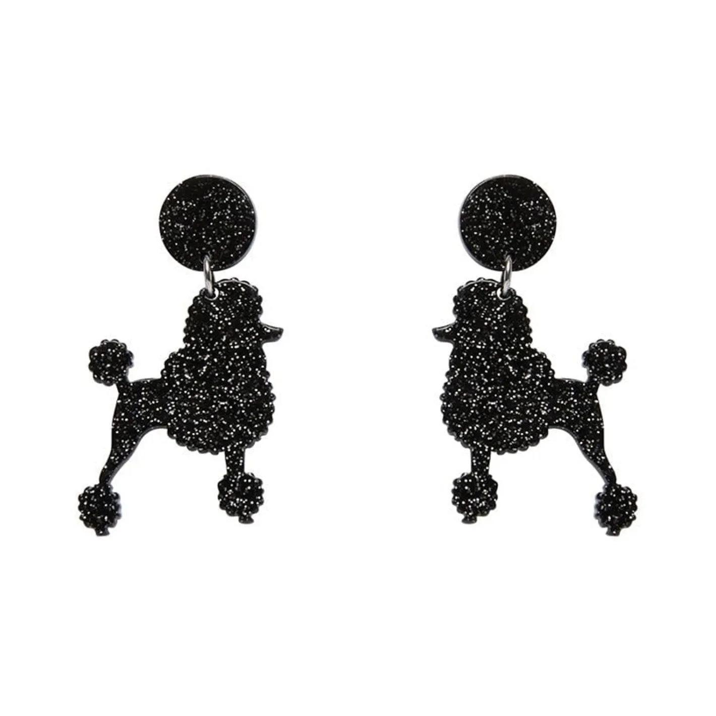 Erstwilder Poodle Glitter Post Drop Earrings - Black^ Essential Earrings