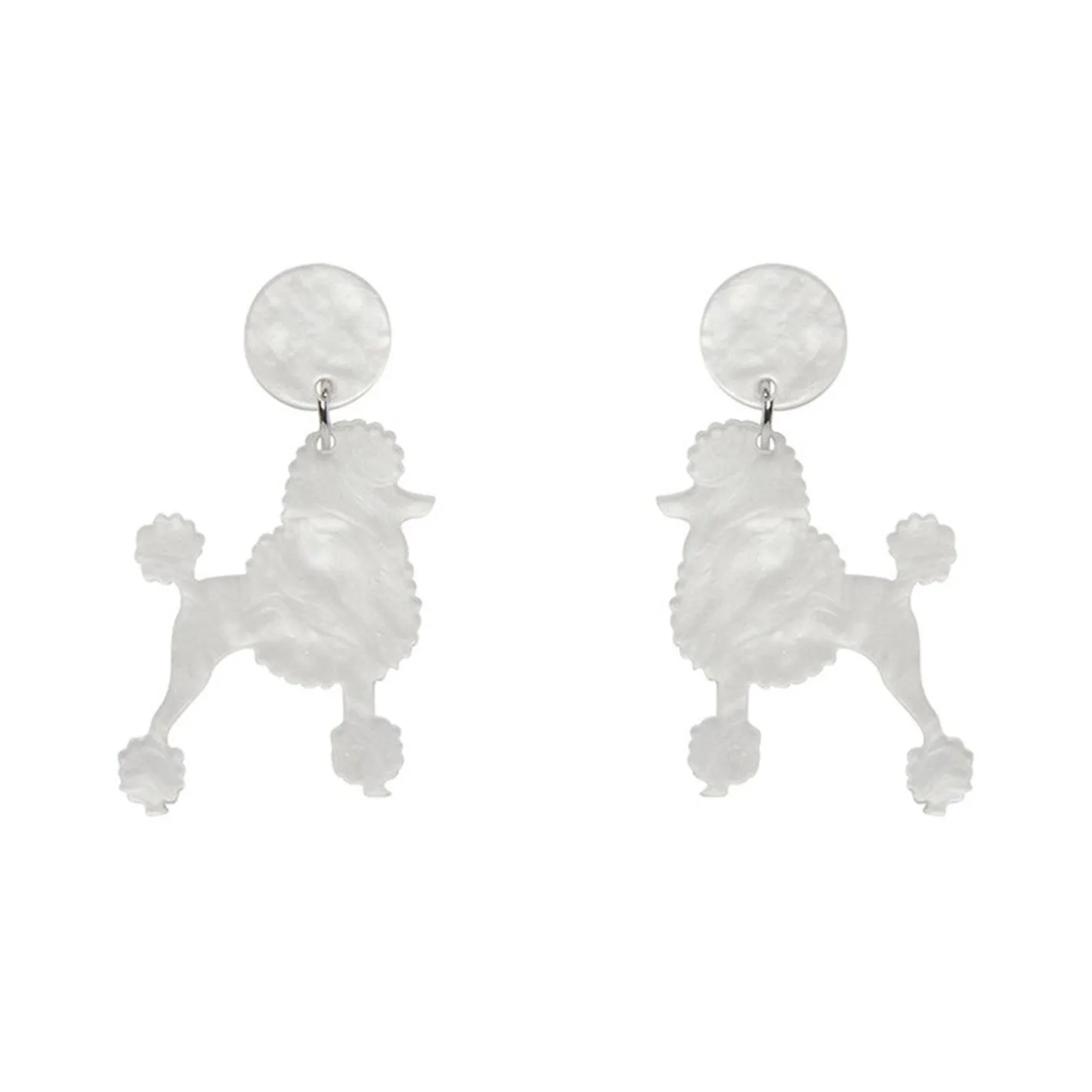 Erstwilder Poodle Ripple Post Drop Earrings - White^ Essential Earrings