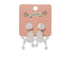 Erstwilder Poodle Ripple Post Drop Earrings - White^ Essential Earrings