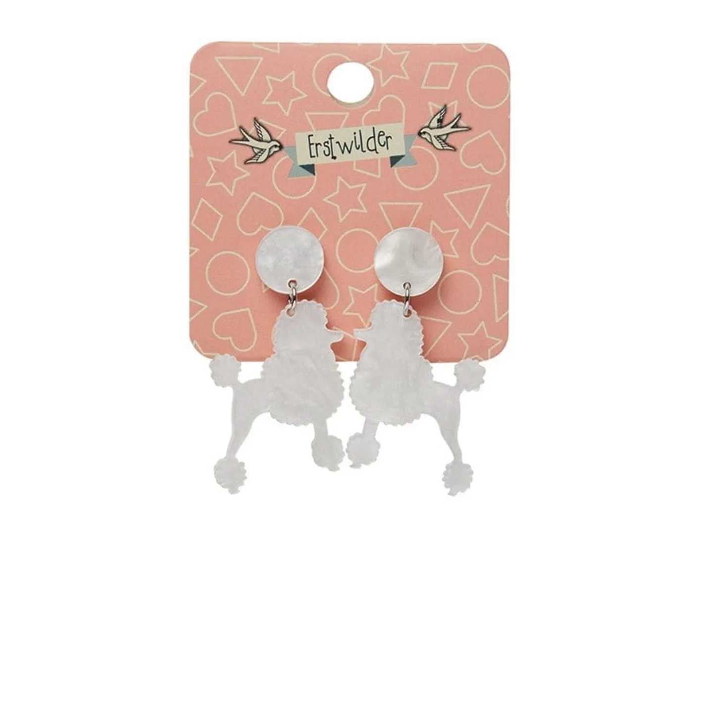Erstwilder Poodle Ripple Post Drop Earrings - White^ Essential Earrings