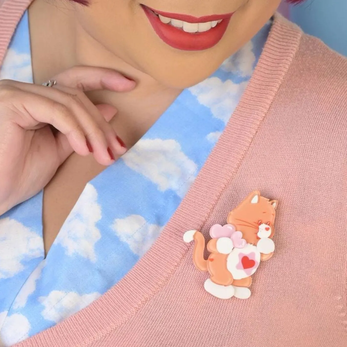 Erstwilder Proud Heart Cat Brooch^ Brooches