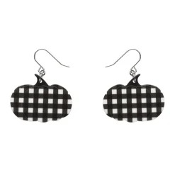 Erstwilder Pumpkin Gingham Drop Earrings - Black^ Essential Earrings