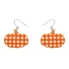 Erstwilder Pumpkin Gingham Drop Earrings - Orange^ Essential Earrings