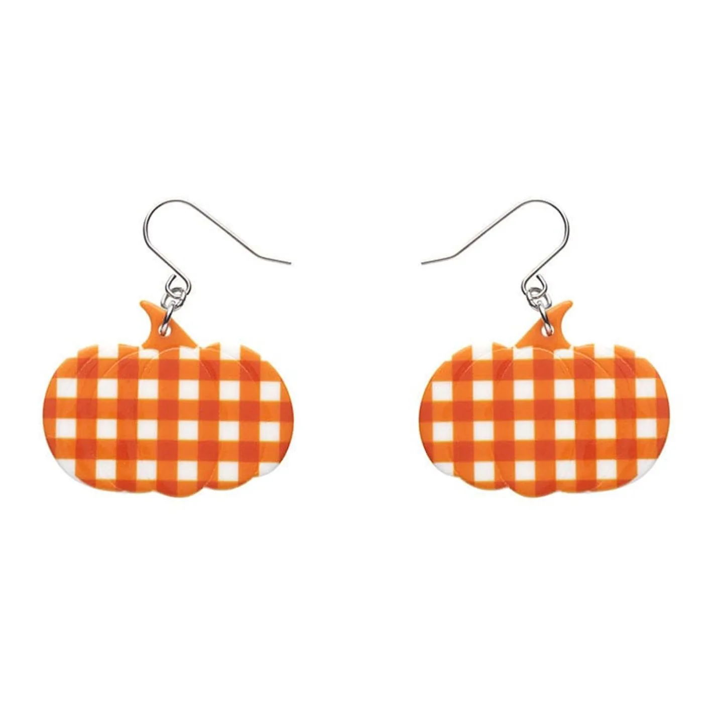 Erstwilder Pumpkin Gingham Drop Earrings - Orange^ Essential Earrings