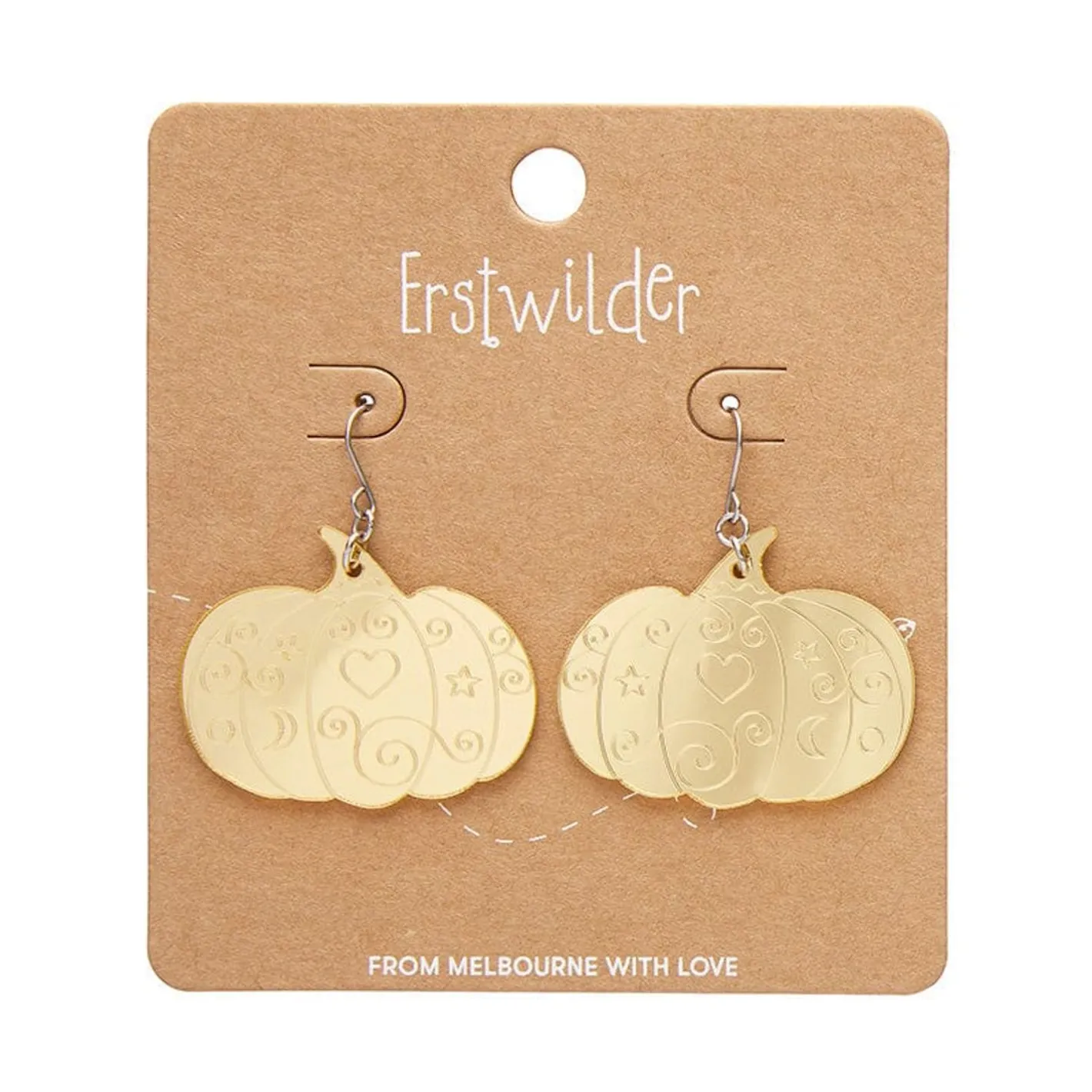 Erstwilder Pumpkin Magic Mirror Drop Earrings - Gold^ Essential Earrings