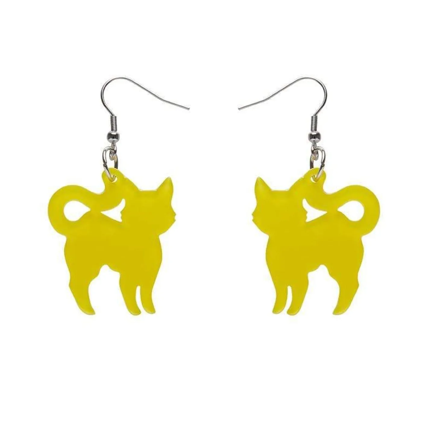 Erstwilder Pussy Cat Bubble Resin Drop Earrings - Yellow^ Essential Earrings