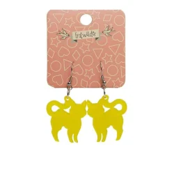 Erstwilder Pussy Cat Bubble Resin Drop Earrings - Yellow^ Essential Earrings