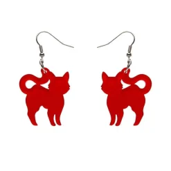 Erstwilder Pussy Cat Bubble Resin Drop Earrings - Red^ Essential Earrings