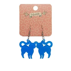 Erstwilder Pussy Cat Bubble Resin Drop Earrings - Blue^ Essential Earrings