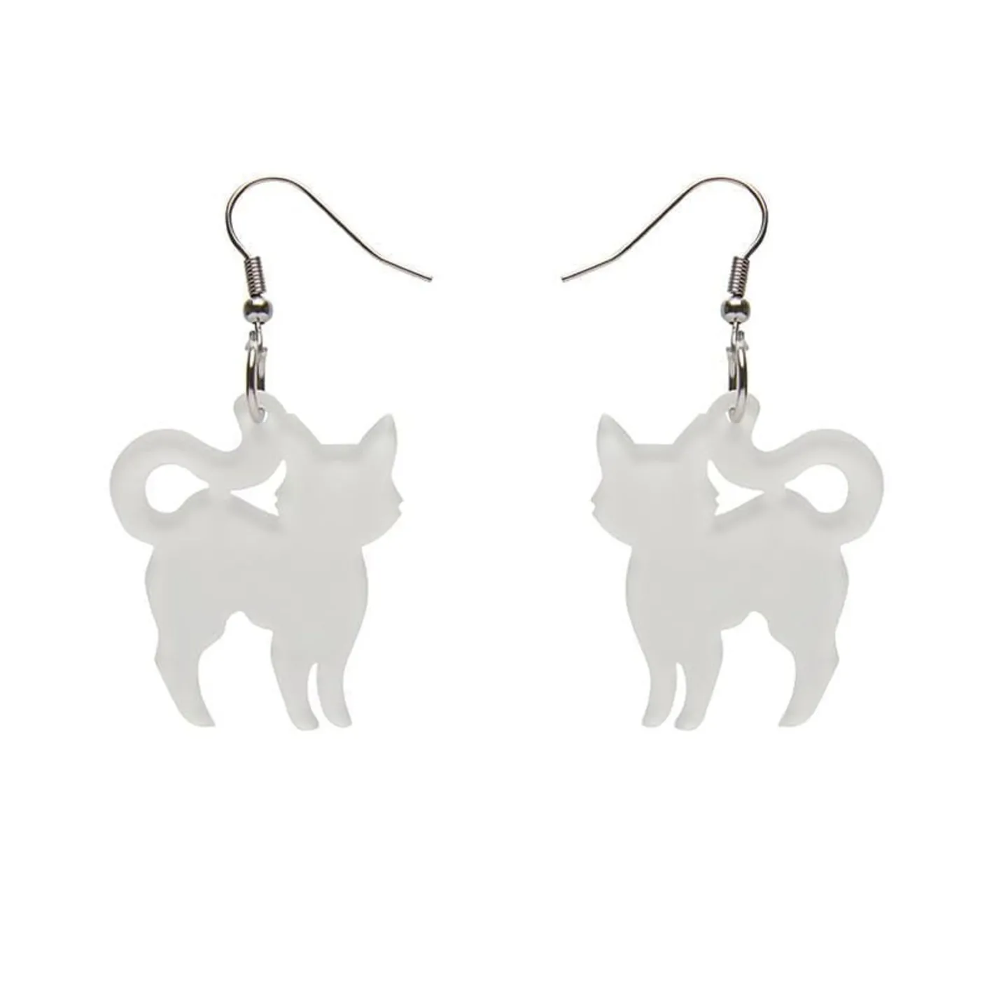 Erstwilder Pussy Cat Bubble Resin Drop Earrings - White^ Essential Earrings
