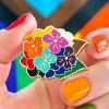 Erstwilder Rainbow Heartfelt Hydrangea Enamel Pin^ Enamel Pins