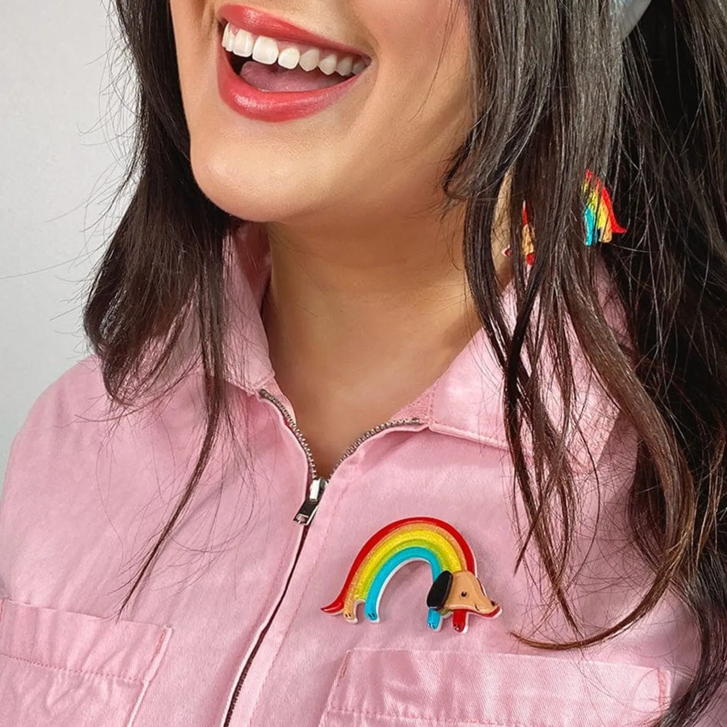 Erstwilder Rainbow Ruff Brooch^ Brooches