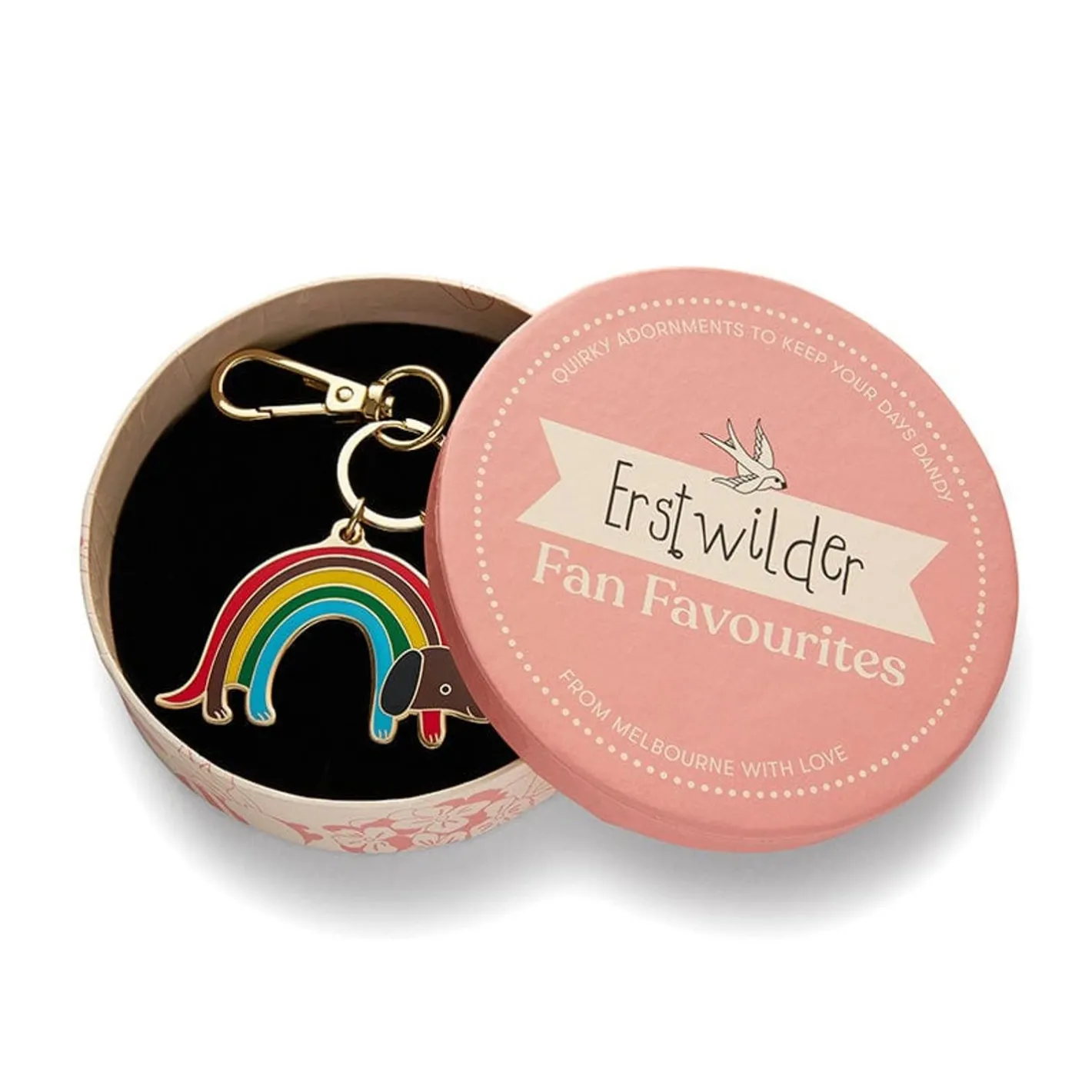 Erstwilder Rainbow Ruff Key Ring^ Enamel Key Rings