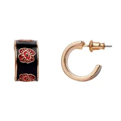 Erstwilder Remembrance Poppy Enamel Huggie Earrings^ Enamel Earrings