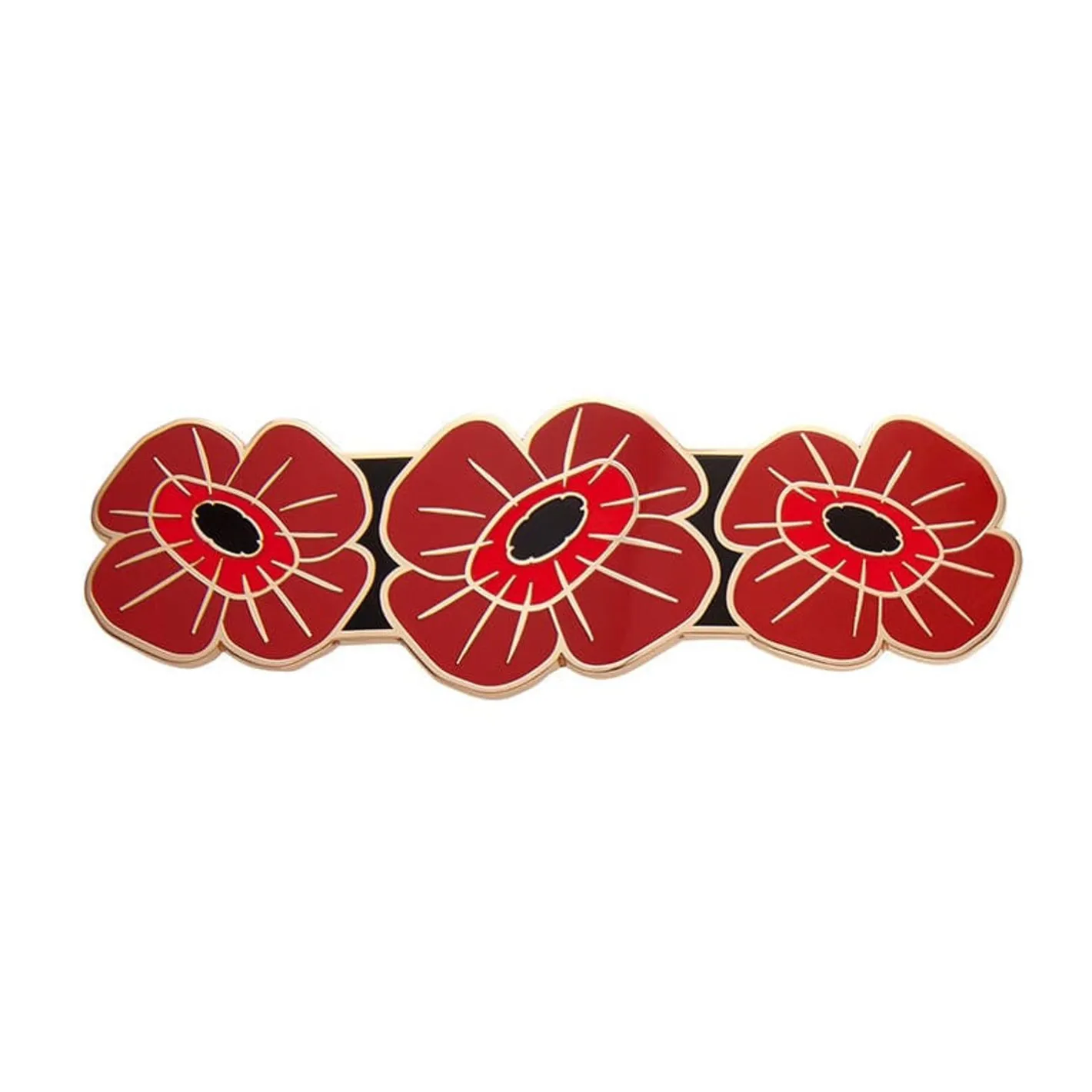 Erstwilder Remembrance Poppy Enamel Hair Barrette^ Hair Clips & Claws