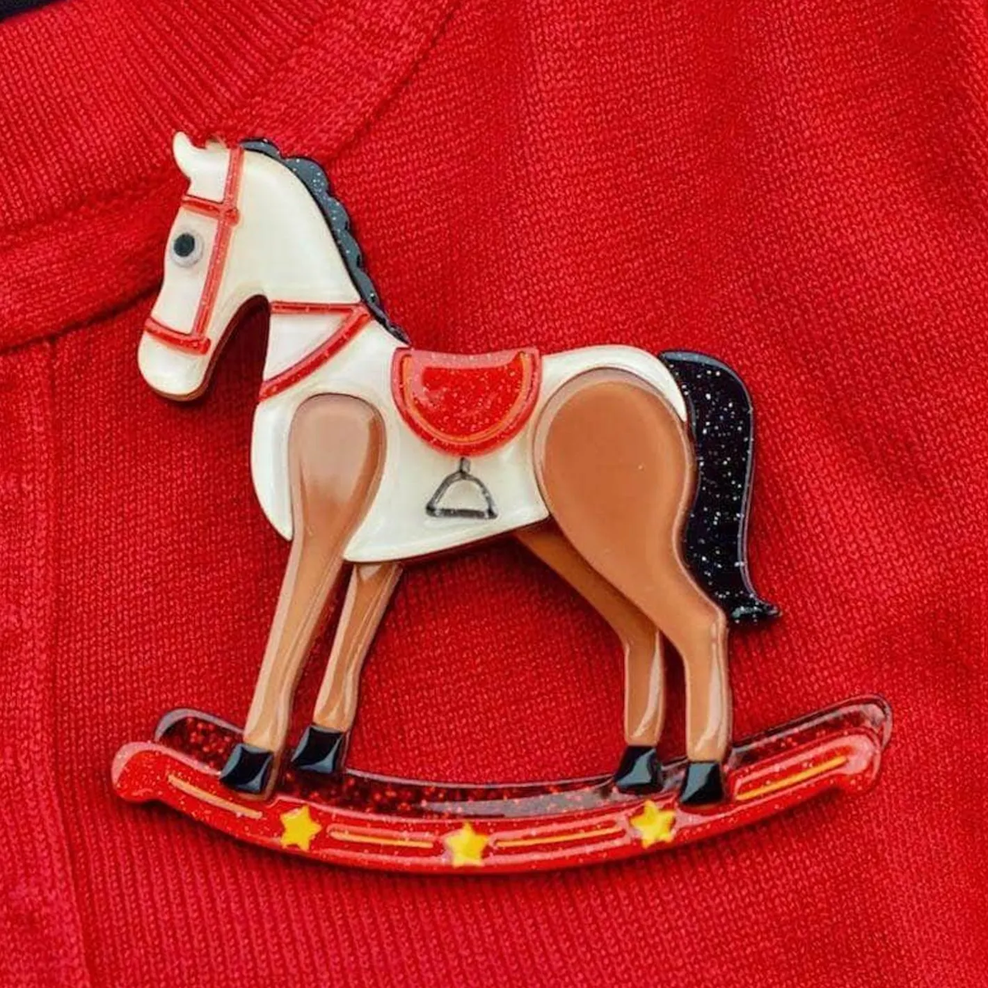 Erstwilder Rocking Reminiscence Horse Brooch^ Brooches