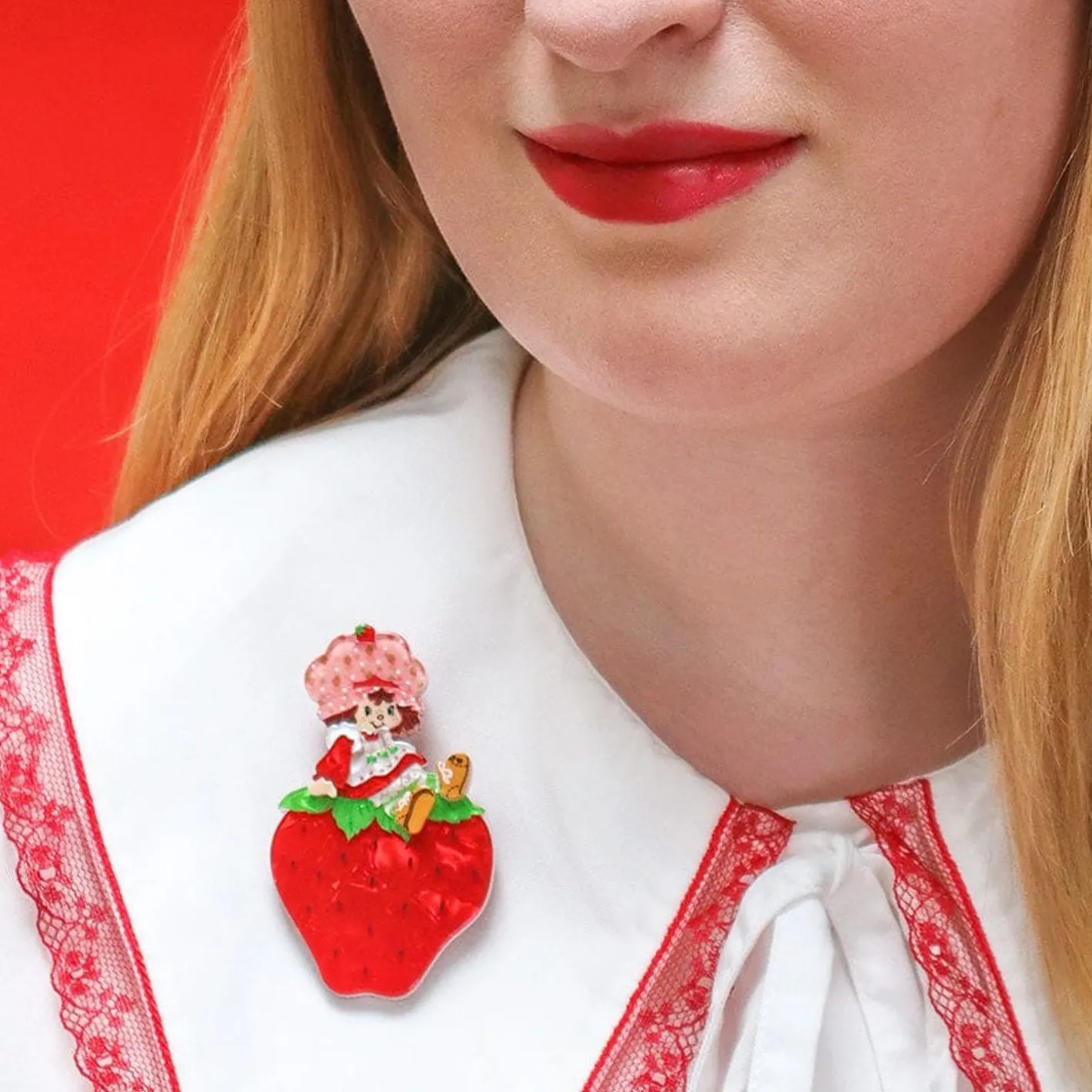 Erstwilder Sitting On A Strawberry Brooch^ Brooches